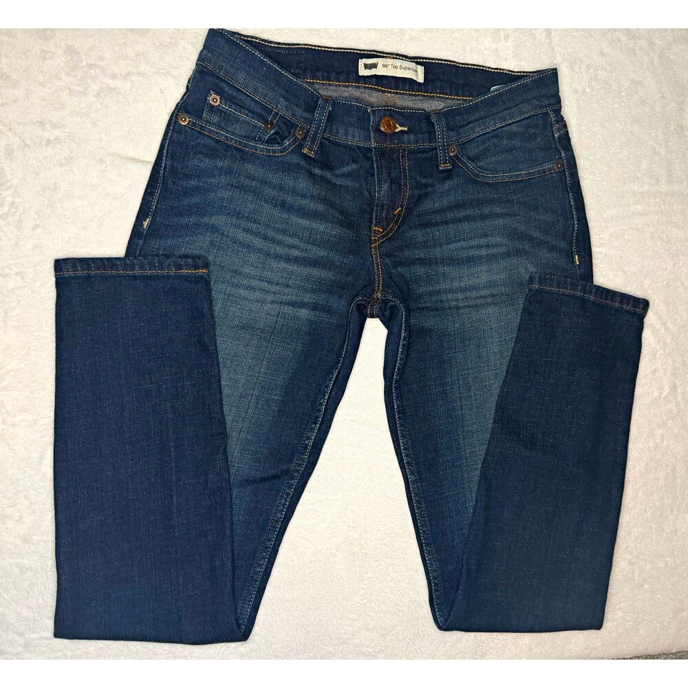 Levi's 500 Series Too Superlow Low Rise Dark Wash Blue Skinny Jeans 5-Pocket